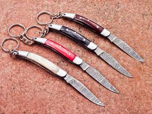 มีดเหล็กดามัสกัสแบบพับได้มีดดีไซน์ตามสั่ง4ชิ้นทำด้วยมือ - Product Image 2
