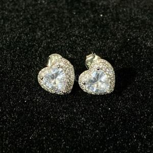 Pendientes de amor de lujo con Corazón Dorado, diseño de Halo adornado con circón, oro rosa blanco para bodas, aniversarios, fiestas - Product Image 5