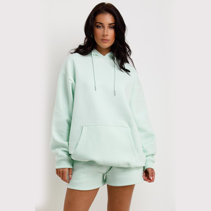 Service OEM ODM Sweatshirts à capuche tendance légers et surdimensionnés pour femmes Sweat à capuche vert fluo personnalisé - Product Image 1