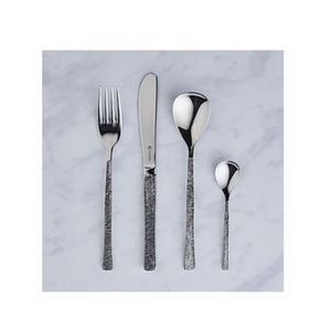 Ensemble de couverts 3 pièces en acier inoxydable plaqué or PVD, design unique, comprenant cuillère de service, fourchette et couteau à beurre - Product Image 3