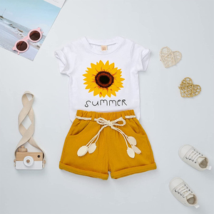 Boutique de vêtements pour enfants personnalisée Ensemble de t-shirts et de shorts d'été Tenues en coton pour garçon Motif de logo en blocs de couleurs Vêtements à manches courtes pour tout-petits - Product Image 3