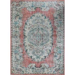 Alfombras de Lana Anudadas a Mano de Color Rojo Anaranjado Vintage, con Motivos Rectangulares Abstractos, para Sala de Estar, Pasillo, Nuevo Modelo-Pae-2943 - Product Image 1