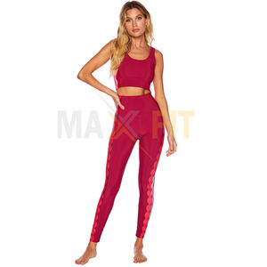 Conjunto de Sujetador deportivo de entrenamiento para mujer de diseño personalizado 2024, mallas deportivas transpirables, pantalones para Yoga, nueva moda, ropa deportiva - Product Image 2