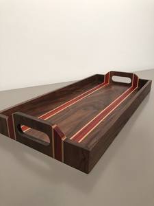 Bandeja para servir rectangular de madera con diseño de boda, acabado Natural, tamaño estándar para el hogar y la boda, bandeja para servir comida hecha a mano - Product Image 4