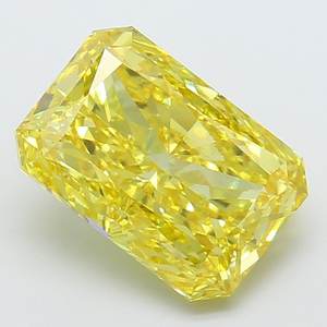 Diamante Radiante de 5.02ct VS2, Amarillo Intenso, Cultivado en Laboratorio - Product Image 1