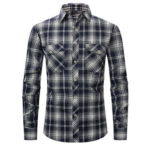 Latest Design 100% Cotton Regular Fit Anti Wrinkle Insert <b>Pocket</b> Men Flannel Shirts Custom Printed Full Sleeve <b>Dress</b> Shirts OEM - Product Image 4