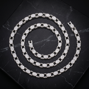 สร้อยคอแบบ Cuban Link ชุบทอง 6 มม. ประดับเพชร CZ เงินแท้ 925 พร้อมประดับเพชรซิคอนแบบ Claw Set - Product Image 6