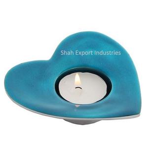 Bougeoir photophore en aluminium en forme de cœur couleur émail pour la maison et les bougeoirs de décoration de table de Noël - Product Image 4