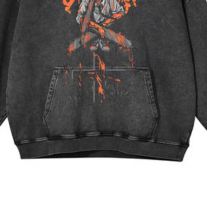 Directo de fábrica de gran tamaño personalizado DTF DTG Rhinestone Sudadera con capucha para hombres Streetwear moda pulóver sudadera - Product Image 5