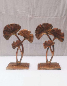 Elégant décor de table perlé plaqué or avec base enduite de noir parfait pour le salon décoration de la maison présentoir moderne lot de 2 - Product Image 6