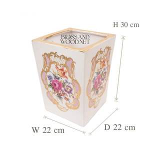 Pot de plante en porcelaine décoratif, pot carré blanc de luxe - Product Image 3