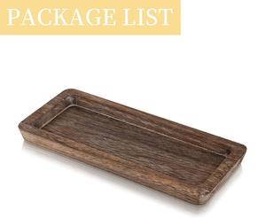 Wooden Decorative <b>Tray</b> <b>Candle</b> Holder - Wood Long Narrow <b>Tray</b> Home Decor, Small Rustic Centerpieces <b>Trays</b> for Coffee Table - Product Image 4
