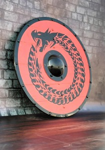 Elegante escudo vikingo Individual de acero de alto carbono Logotipo preciso Grado de bricolaje Diseño personalizado Mango de cuero OEM Autodefensa - Product Image 4