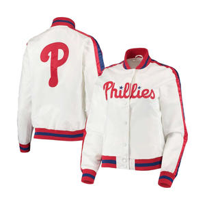 Veste en satin personnalisée de l'équipe de baseball américaine vintage de haute qualité College Letterman brodée Bomber Varsity Jacket - Product Image 2