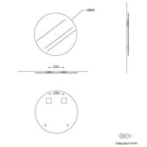 Espejo de Pared Redondo Moderno de 60 cm de Diámetro con Borde Pulido para Baño - Product Image 3