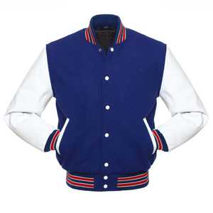 Chaqueta Universitaria para Hombre 2026, Color Sólido, 100% Algodón, Cuello Acanalado con Mangas de Cuero Blanco, Chaqueta de Béisbol de Invierno para Hombre - Product Image 6