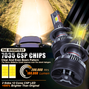 Lámparas Led de coche de fábrica Sistema de iluminación automática <span class=keywords><strong>3</strong></span> tubos de cobre 200W 31000lm Super brillante 9005 9006 H7 H11 H4 4300K Led faro - Product Image 4