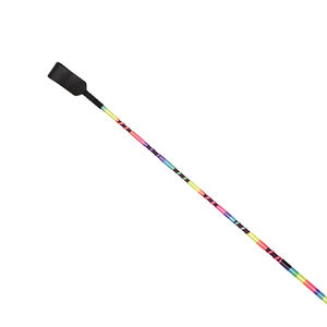 Fouet de cheval en cuir de qualité supérieure portable avec long rabat coloré 25 pouces prix de gros bas - Product Image 5