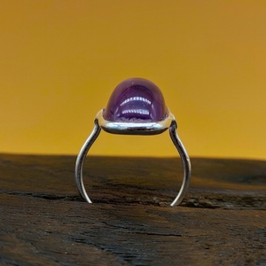<b>Boho</b> Style 925 Sterling <b>Silver</b> <b>Ring</b> Trendy Artisan Crafted Amethyst Pear Cut for Wedding Party Wholesale Jewelry - Product Image 3