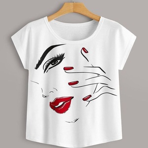 Cotton Plus Size Women'<b>s</b> T-shirts Oversized Crop Top Tee Blank High Quality Drop Shoulder Ladies t Shirt Summer Apparels Stock - Product Image 5