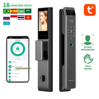 Kunci Pintu Pintar Aluminium Tuya dengan Pengenalan Wajah 3D Cerdas, Biometrik, Kombinasi Digital, Sidik Jari, Kata Sandi, dan Akses Tanpa Kunci