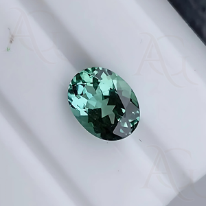 Bague de tourmaline verte de laboratoire de forme ovale en vrac Bague de tourmaline pour la fabrication de bijoux Pierre précieuse synthétique personnalisable - Product Image 5