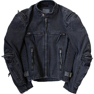 Chaquetas vaqueras para motocicleta para hombre, cuello levantado, dos bolsillos con cremallera, tapeta con cremallera, chaqueta vaquera ajustada, abrigo para hombre - Product Image 2