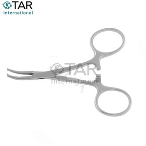 Micro pince à artère anti-moustiques incurvée 1x2 dents 10.0cm pince hémostatique chirurgicale en acier inoxydable Micro pince Medic Instruments - Product Image 5