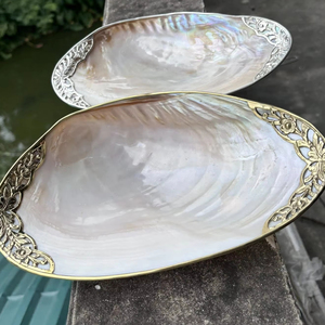 Vietnam décoratif nacre plaque artisanale artisanale coquille plat de service pour Table à manger décoration intérieure - Product Image 1