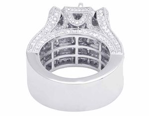 925 <b>Sterling</b> <b>Silver</b> Round Moissanite Diamond Bridal <b>Ring</b> <b>Set</b> for Women Iced Out Cluster Engagement Jewelry Anniversary Gift - Product Image 5