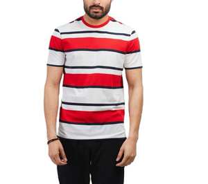 100% coton Pakistan fait fabricants de vêtements de haute qualité 2024 conception rayée hauts de rue en gros hommes T-Shirt - Product Image 1