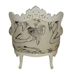 Sofá barroco en diseño de cómic, tela impresa, sofá de sala de estar de estilo francés, de madera para muebles modernos para el hogar y sala de estar de Hotel - Product Image 6