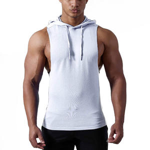 Sweat à capuche ample d'entraînement gym pour hommes débardeur de sport sans manches imprimé avec logo personnalisé - Product Image 2