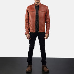 Blouson aviateur réversible en peau d'agneau pour homme avec col en fourrure véritable amovible, fermeture éclair avant, plusieurs poches pour l'hiver - Product Image 6