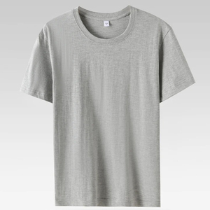 เสื้อยืดคอกลมแขนสั้นทรงปกติสำหรับผู้ชาย ลายเรียบ ผ้าฝ้าย 100% สไตล์ยูนิเซ็กซ์ ป้องกันการเกิดขุยและระบายอากาศได้ดี - Product Image 5