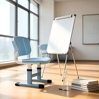 Escritorio y Silla Escolar Individual Moderna con Altura Ajustable, Mesa de Estudio con Cesta de Almacenamiento Doble