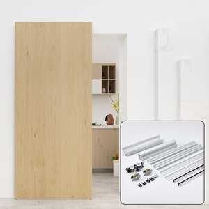 Kit de Rieles Ocultos para Puertas Correderas de Aluminio con Rodillo Amortiguador para Armarios de Baño - Product Image 4