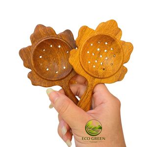 Cuillère en bois en forme de cœur, ustensile décoratif sculpté à la main, manche long de 18 cm - Product Image 3