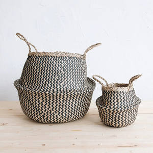 Multifunctional <b>Seagrass</b> Storage Belly <b>Baskets</b> for Plants Interior Home Decorative <b>Basket</b> Planters - Product Image 2