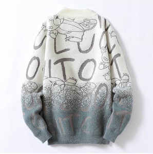 Casual Black and <b>Yellow</b> Knitted Cardigan Sweater With V Neck Button Decoration Front Back Logo for Men in Winter Season - Product Image 2