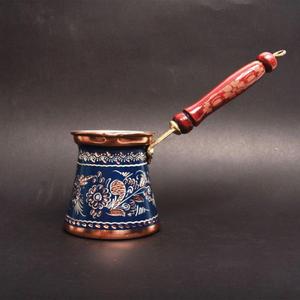 New Arrival Traditional Tea Coffee Pot <b>Wooden</b> <b>Handle</b> Copper Turkish Coffee pot hammered design Tea Maker Without Lid Pot - Product Image 4