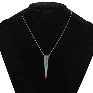 Superventas 2024 Real Diamond Gemstone Diseño vintage Joyería Sólido 18K Oro Rosa Onyx Arrow Head Collar Regalo para el amado - Product Image 3