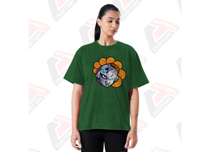 T-shirt élégant pour femme en denim délavé, appliques, perles, confortable, tendance, écologique, hauts d'été en denim, batik, velours côtelé 100% - Product Image 6