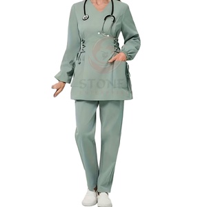 Wholesale High Quality Customized Logo <b>Scrub</b> <b>Sets</b> Stretch Nurse Hospital <b>Scrubs</b> Suit Tops Medical Uniforms for Women Needle - Product Image 5