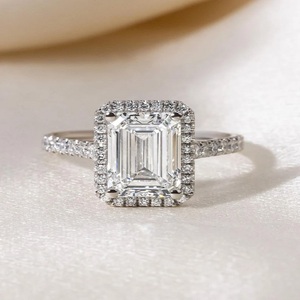 Anillo de diamante cultivado en laboratorio Esmeralda IGI Anillo de diamante creado en laboratorio de oro de 14K para boda y anillo o banda de compromiso - Product Image 2