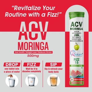 Raskam เม็ดน้ำส้มสายชูแอปเปิ้ลไซเดอร์มีฟองยาเสริมภูมิคุ้มกันทางเดินอาหาร - Product Image 5