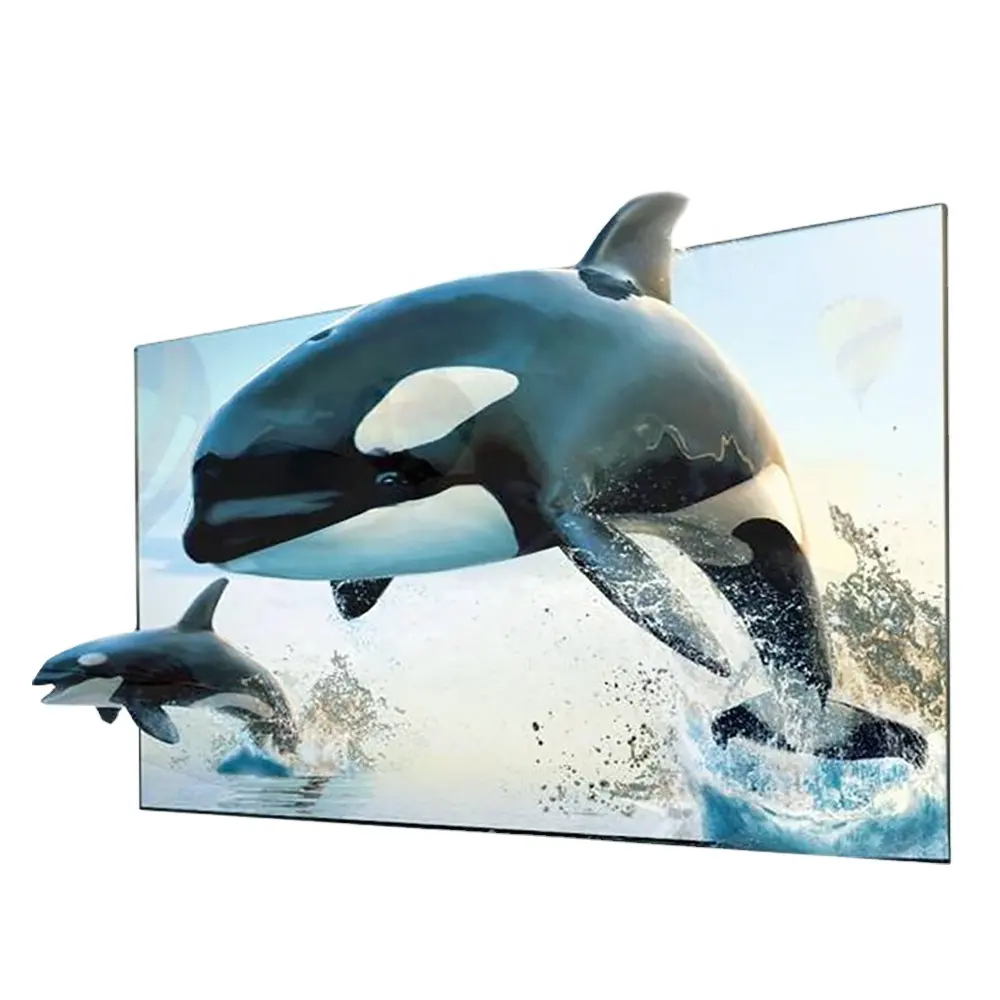 AUN 100 inches Projector Screen ALR Anti-light Screen 100% Brightness Increase 16:9 Foldable Portable