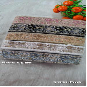 ผ้าลูกไม้ปักลายดอกไม้ที่ออกแบบตามสั่งมีห้าสีสำหรับชุดที่มีความกว้าง4.5ซม. - Product Image 4