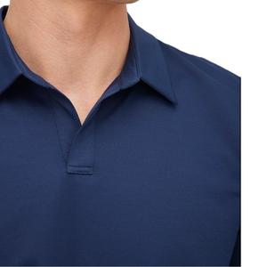 Tissu tricoté en coton pour hommes, personnalisé, pour polo, col côtelé, manches courtes, motif uni, teinture unie, vente en gros - Product Image 2