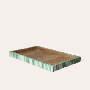 Bandeja de Servir Ecológica de Madera con Diseño de Incrustaciones de Resina y Hueso para Desayuno y Comida, Decoración del Hogar al Mejor Precio - Product Image 1